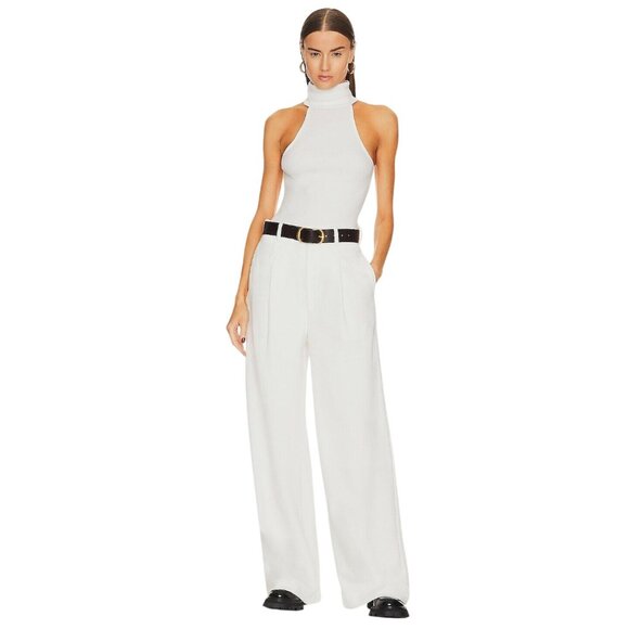 Helsa Turtleneck Tank in 2nd Skin Jersey in White Small New Womens Sleeveless - Picture 4 of 11